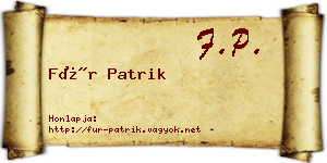 Für Patrik névjegykártya
